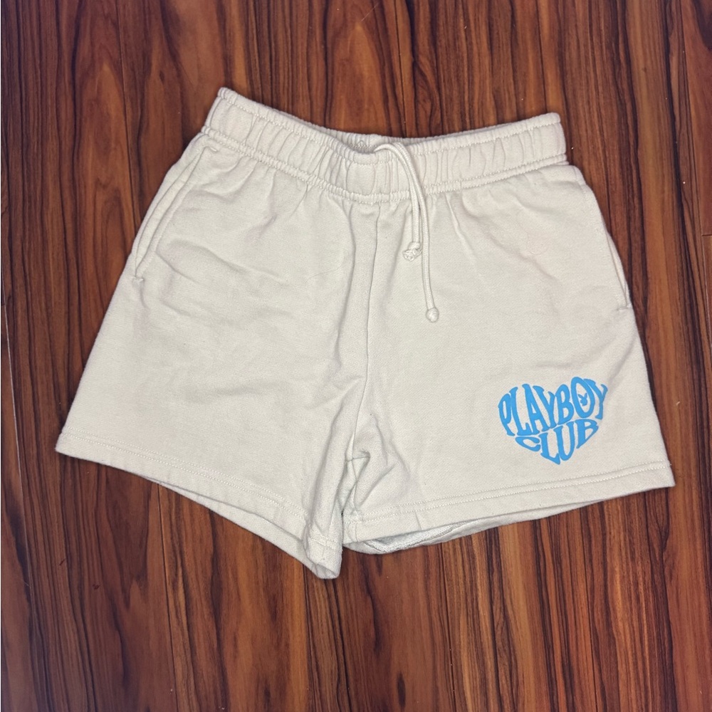 PLAYBOY White and Blue Athletic Shorts